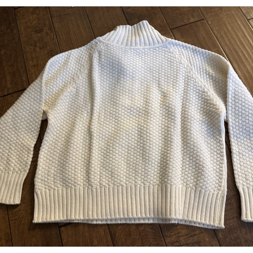 We Norwegians Chunky Knit Fair Isle Merino Wool Blend Half zip Sweater Beige - S - Picture 5 of 8